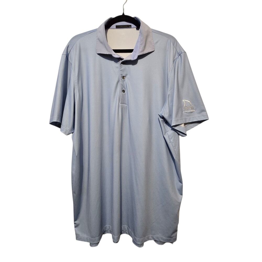 Greyson Tiburon Naples Polo Shirt Mens XL Blue Golf Short Sleeve Stretch Logo